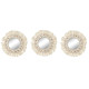 Espejo de pared Home ESPRIT Blanco Cristal Macramé Boho 20 x 1 x 20 cm (3 Piezas)