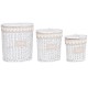 Laundry basket Home ESPRIT White Beige wicker 49 x 36 x 55 cm 3 Pieces