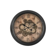 Wall Clock Home ESPRIT Black Golden Natural Crystal Iron Vintage 67 x 9 x 67 cm