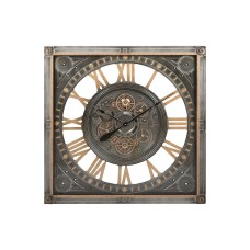 Wall Clock Home ESPRIT Grey Golden Silver Crystal Iron 80 x 10 x 80 cm