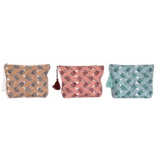 Neceser de Viaje Home ESPRIT Marrón Turquesa Coral 25 x 5 x 20 cm (3 Unidades)