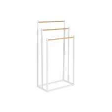 Toallero de Pie Home ESPRIT Blanco Natural Metal Bambú 45 x 22 x 85 cm