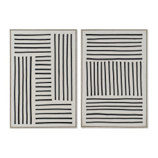 Painting Home ESPRIT White Black Urban 83 x 4,5 x 123 cm (2 Units)
