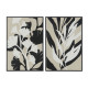Cuadro Home ESPRIT Blanco Negro Beige Hoja de planta Urbano 63 x 4,3 x 93 cm (2 Unidades)
