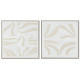 Painting Home ESPRIT White Beige Abstract Scandinavian 83 x 4,5 x 83 cm (2 Units)