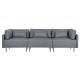 Chaise Longue Sofa DKD Home Decor Grey Metal Modern 276 x 152,5 x 84 cm