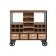 Bottle rack Home ESPRIT Brown Black Metal Fir 94 x 37 x 91 cm