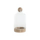 Jarrón Home ESPRIT Transparente Natural Madera Cristal 21 x 21 x 42 cm