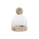 Jarrón Home ESPRIT Transparente Natural Madera Cristal 18 x 18 x 24 cm