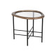 Mesa de Centro Home ESPRIT Marrón Negro Natural Cristal Madera de abeto 61 x 50 x 53 cm