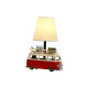 Desk lamp Home ESPRIT White Red Linen Metal 20 x 14 x 30 cm