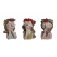 Figura Decorativa Home ESPRIT Multicolor Mujeres 18 x 15 x 26 cm (3 Unidades)