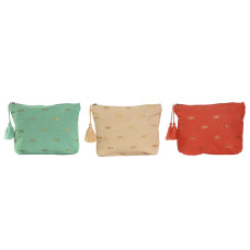 Neceser de Viaje Home ESPRIT Verde Beige Coral 25 x 5 x 20 cm (3 Unidades)