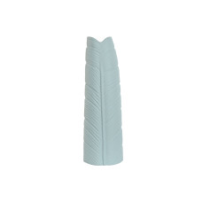 Jarrón Home ESPRIT Azul cielo Gres Tropical Hoja de planta 22 x 15 x 70 cm