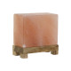 Lámpara de mesa DKD Home Decor Marrón Rosa Sal Acacia 15 W 220 V 17 x 7 x 16 cm