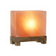 Lámpara de mesa DKD Home Decor Marrón Rosa Sal Acacia 15 W 220 V 17 x 7 x 16 cm