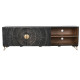 TV furniture Home ESPRIT Black Metal Mango wood 160 x 40 x 50 cm