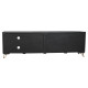 TV furniture Home ESPRIT Black Metal Mango wood 160 x 40 x 50 cm