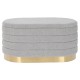 Bench DKD Home Decor Golden Light grey Metal 80 x 41 x 40 cm