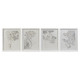 Cuadro DKD Home Decor 55 x 2,5 x 70 cm Flores Romántico (4 Piezas)