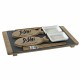 Set de Sushi DKD Home Decor Negro Natural Cerámica Bambú Plástico Pizarra Oriental 30 x 15 x 4 cm (9 Piezas)