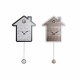 Wall Clock DKD Home Decor 32 x 5 x 56 cm Natural White Plastic House MDF Wood (2 Units)