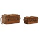 Storage boxes Home ESPRIT Natural Fir wood 38 x 24 x 22 cm 4 Pieces