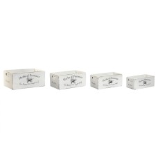 Storage boxes Home ESPRIT Herbs of Provence White Fir wood 34 x 22 x 15 cm 4 Pieces