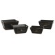 Cajas de almacenamiento Home ESPRIT Negro Madera de abeto 34 x 26 x 18 cm 4 Piezas