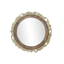 Wall mirror DKD Home Decor 78,5 x 2,5 x 78,5 cm Golden Brown Aluminium Mango wood