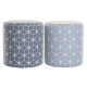 Reposapiés DKD Home Decor 31 x 31 x 33 cm Azul Azul cielo Pino Geométrico Mediterráneo (2 Unidades)
