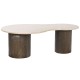 Centre Table DKD Home Decor Beige Dark brown Stone Mango wood 120 x 70 x 42 cm