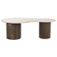 Centre Table DKD Home Decor Beige Dark brown Stone Mango wood 120 x 70 x 42 cm