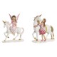 Figura Decorativa Home ESPRIT Blanco Rosa 16 x 7 x 19 cm (2 Unidades)