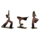 Decorative Figure Home ESPRIT Pink Golden Yoga Scandi 19 x 6 x 26 cm (3 Units)