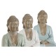 Figura Decorativa Home ESPRIT Blanco Verde Turquesa Buda Oriental 14 x 10,5 x 18,5 cm (3 Unidades)