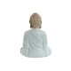 Figura Decorativa Home ESPRIT Blanco Verde Turquesa Buda Oriental 14 x 10,5 x 18,5 cm (3 Unidades)