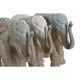 Figura Decorativa Home ESPRIT Blanco Verde Turquesa Elefante Colonial 21,5 x 8,5 x 16 cm (3 Unidades)