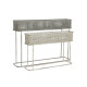 Set de Maceteros DKD Home Decor 100 x 22 x 70 cm Gris Metal Blanco Vintage