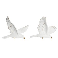 Decorative Figure DKD Home Decor 28 x 4,5 x 23 cm White Romantic (2 Units)