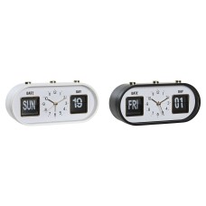 Reloj Despertador DKD Home Decor 20 x 6 x 9,5 cm Negro Blanco PVC (2 Unidades)