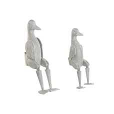 Figura Decorativa Home ESPRIT Gris Pato 16 x 14 x 42 cm (2 Piezas)