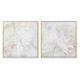 Cuadro DKD Home Decor 80 x 4 x 80 cm Flores Shabby Chic (2 Unidades)