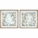 Cuadro DKD Home Decor 42 x 3 x 42 cm Flores Escandinavo (2 Unidades)