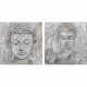 Cuadro DKD Home Decor 100 x 2,4 x 100 cm Buda Oriental (2 Unidades)