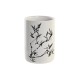 Toothbrush Holder DKD Home Decor White Black Rubber wood Stoneware 7,6 x 7,6 x 11 cm (12 Units)