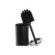 Escobilla para el Baño DKD Home Decor 10 x 10 x 38,4 cm Plateado Negro Metal Acero Inoxidable