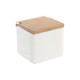 Salero con Tapa DKD Home Decor 10,5 x 9 x 9 cm Natural Porcelana Blanco