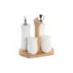 Set de Aceitera y Vinagrera DKD Home Decor 17 x 12,5 x 18 cm Natural Porcelana Blanco 5 Unidades