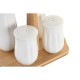 Set de Aceitera y Vinagrera DKD Home Decor 17 x 12,5 x 18 cm Natural Porcelana Blanco 5 Unidades